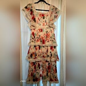 Floral Ruffle Womans Dress